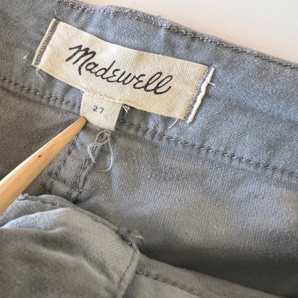 Madewell Velvetteen Wide Leg Crop Pants Dusty Rain Drop Blue High Rise 27 - Picture 2 of 11